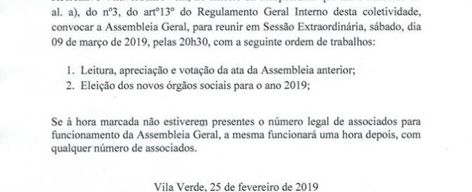 convocatoria 9 março 2019